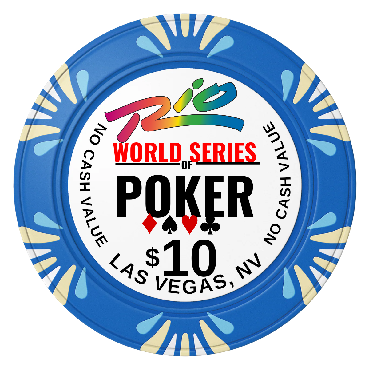 WSOP Clay Poker Chips - Blue / Macau / 40mm - Front