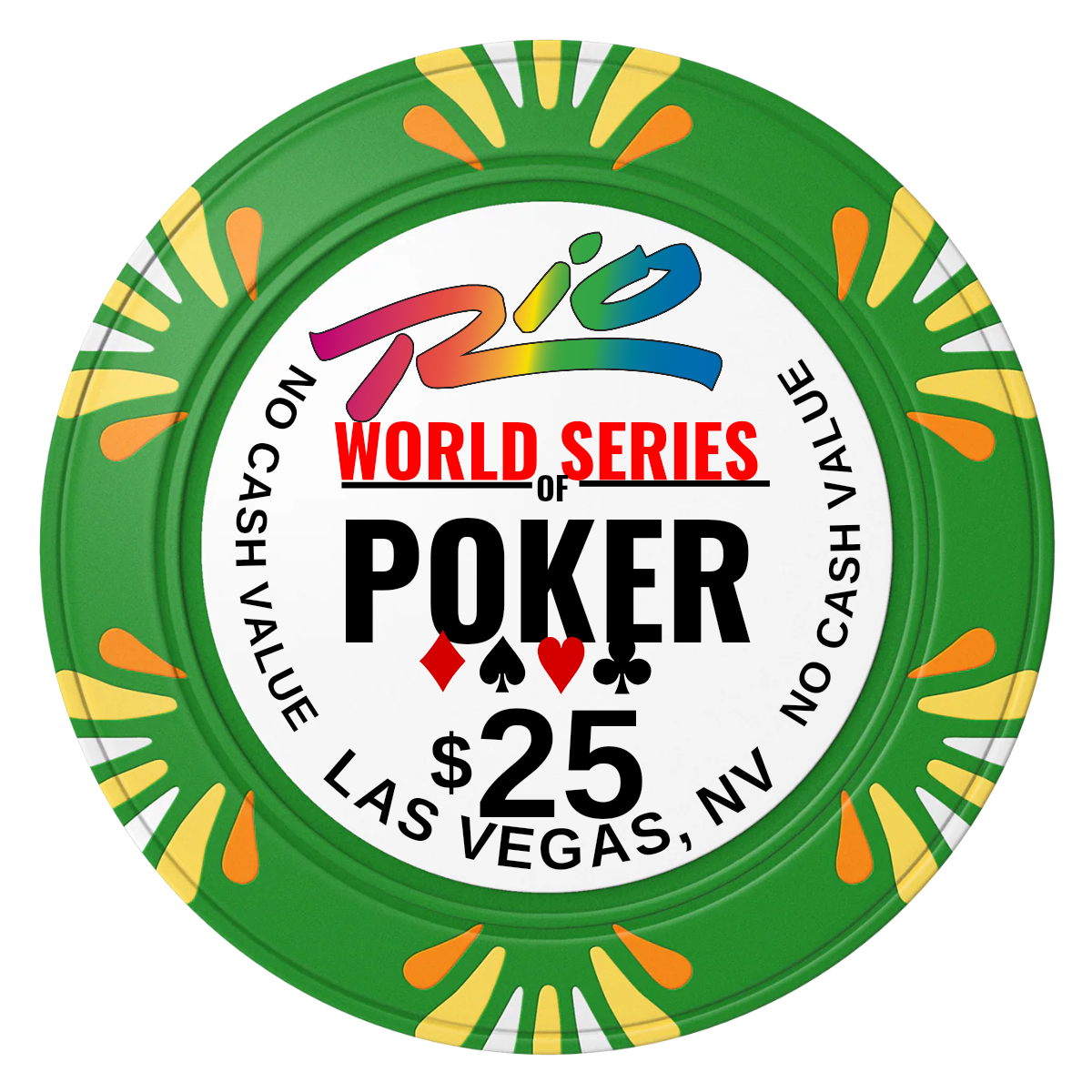 WSOP Clay Poker Chips - Green / Macau / 40mm - Front