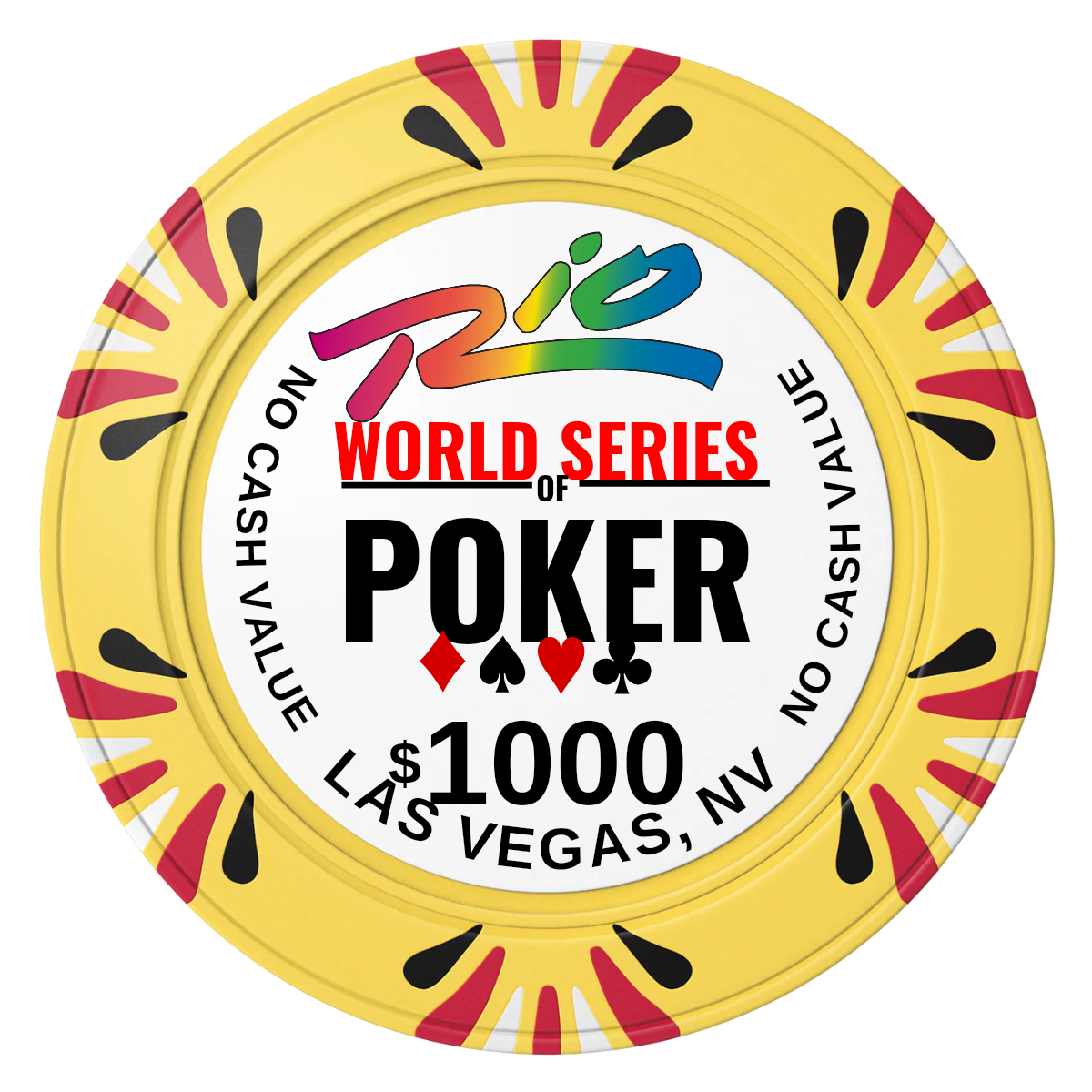 WSOP Clay Poker Chips - Yellow / Macau / 40mm - Front