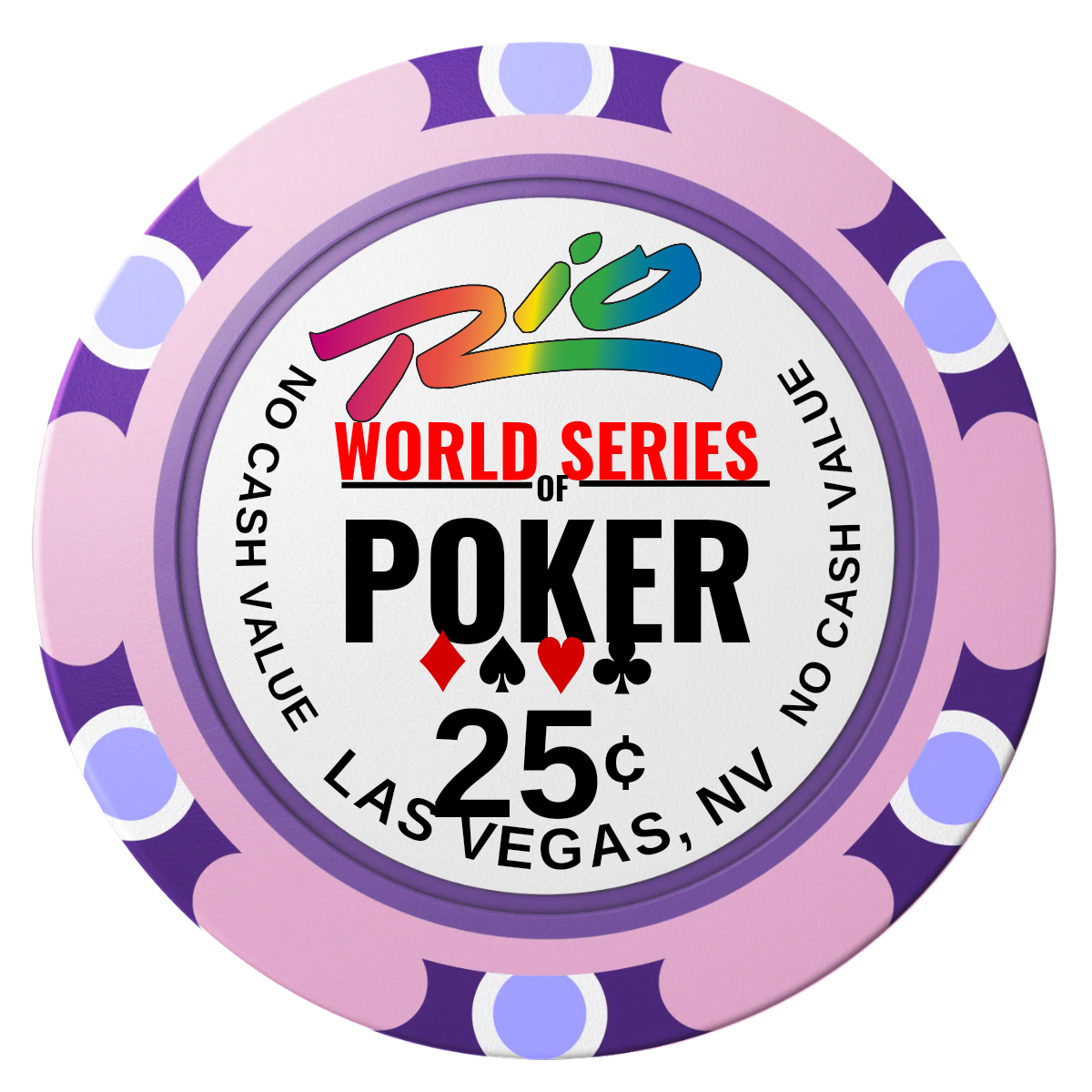 WSOP Clay Poker Chips - Pink / Monte Carlo / 40mm - Front