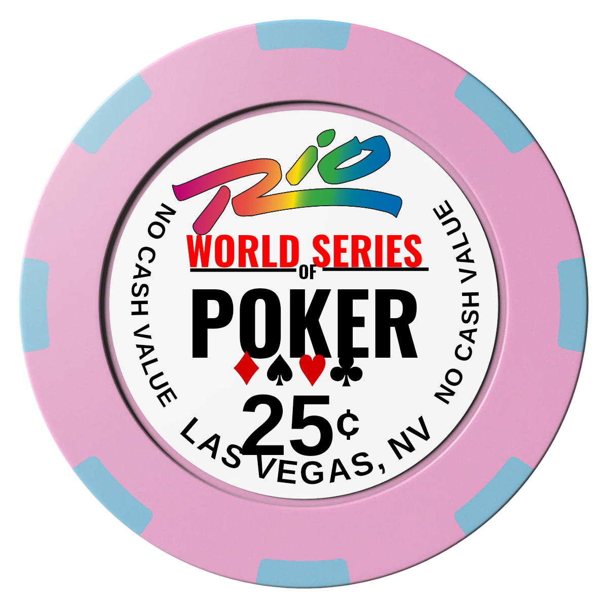 WSOP Clay Poker Chips - Pink / 8 Spot (2 Tone) / 40mm - Front