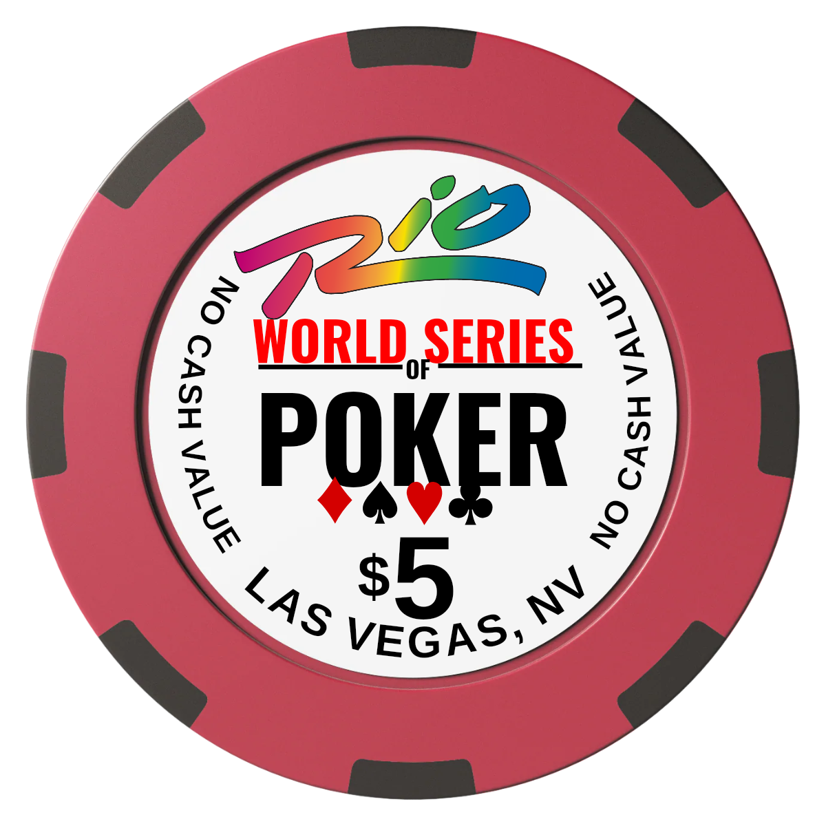 WSOP Clay Poker Chips - Red / 8 Spot (2 Tone) / 40mm - Front