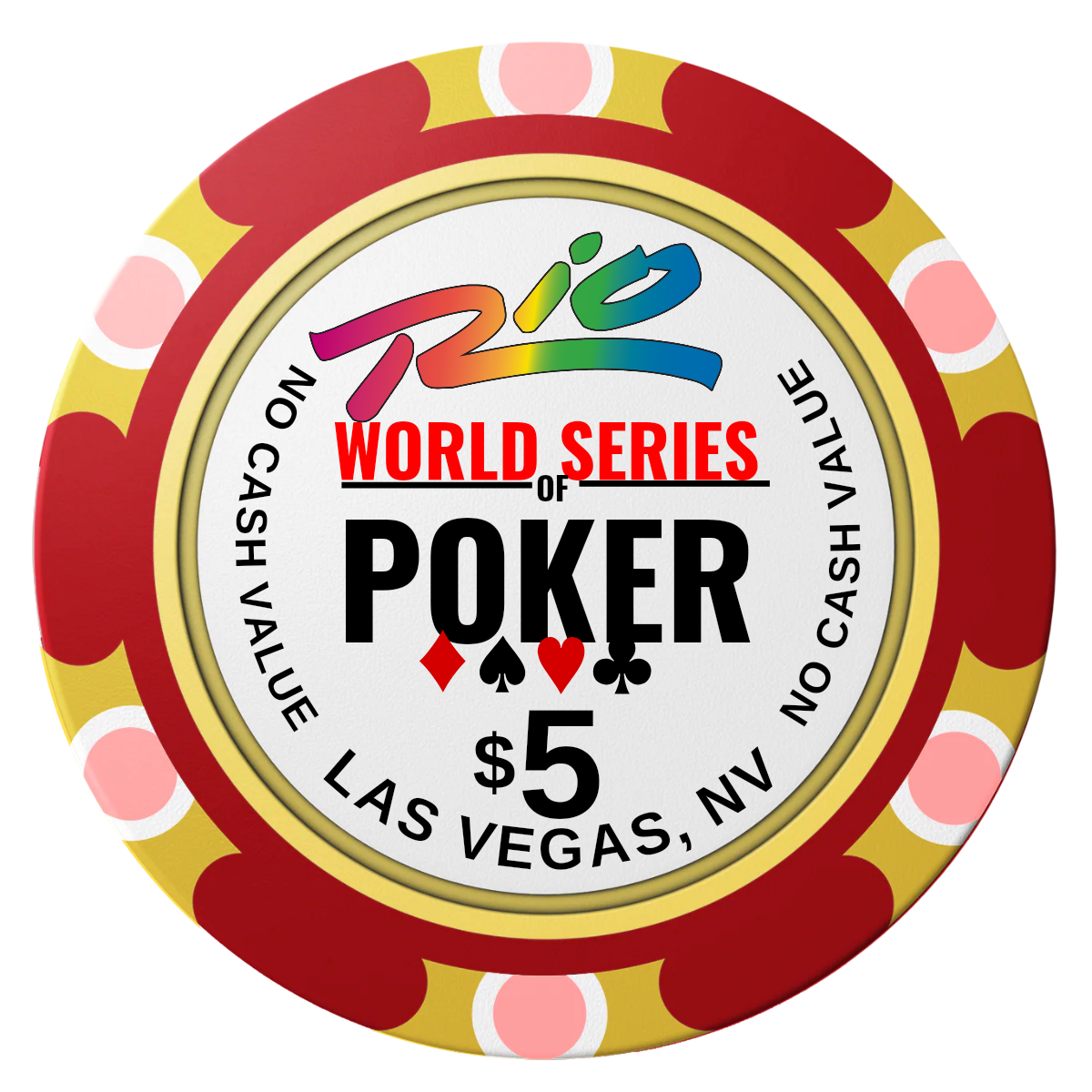 WSOP Clay Poker Chips - Red / Monte Carlo / 40mm - Front