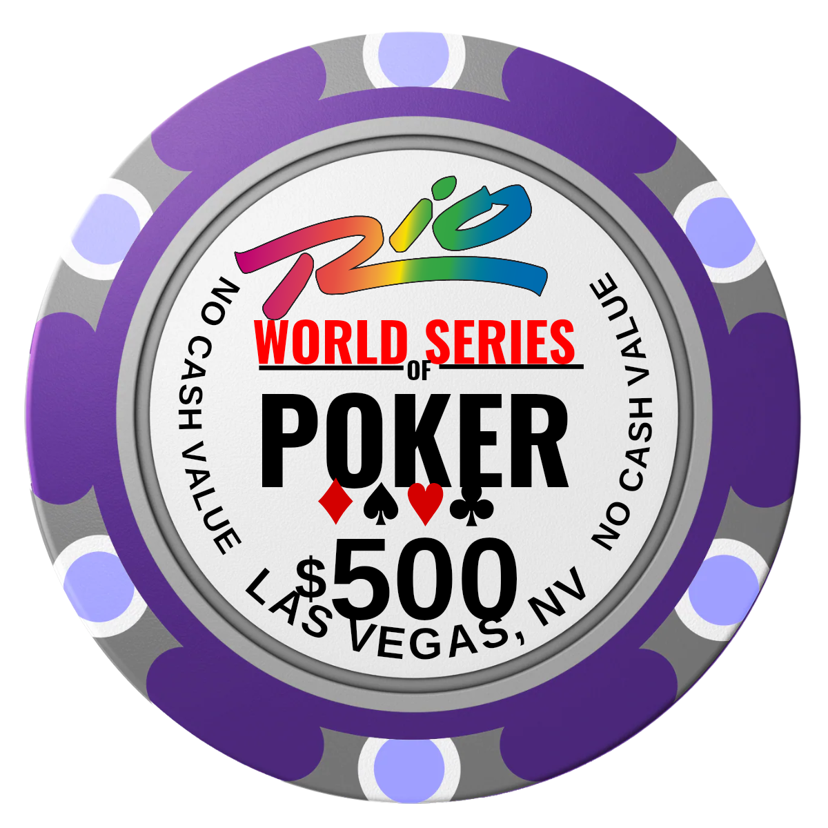 WSOP Clay Poker Chips - Purple / Monte Carlo / 40mm - Front