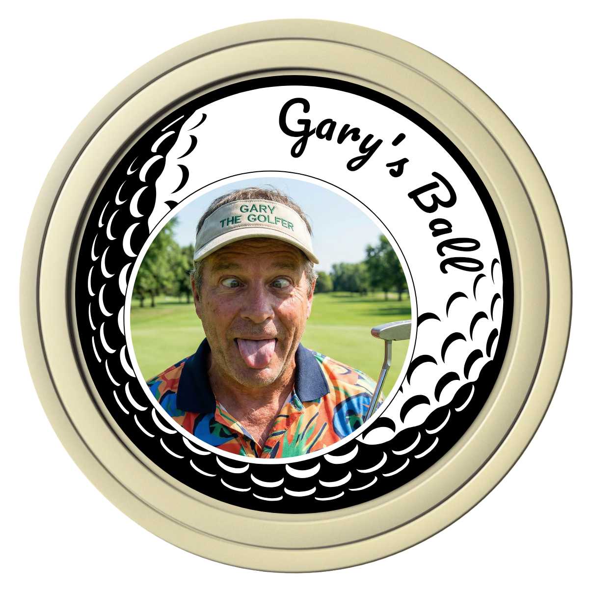 Golf Silhouette Composite Poker Chips - Ivory / Solid - Front