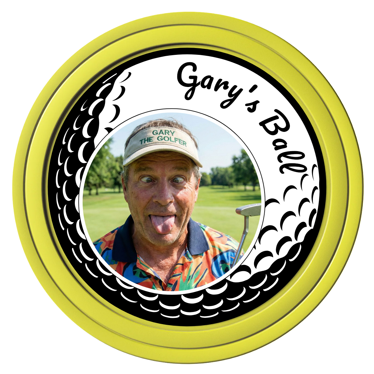 Golf Silhouette Composite Poker Chips - Yellow / Solid - Front