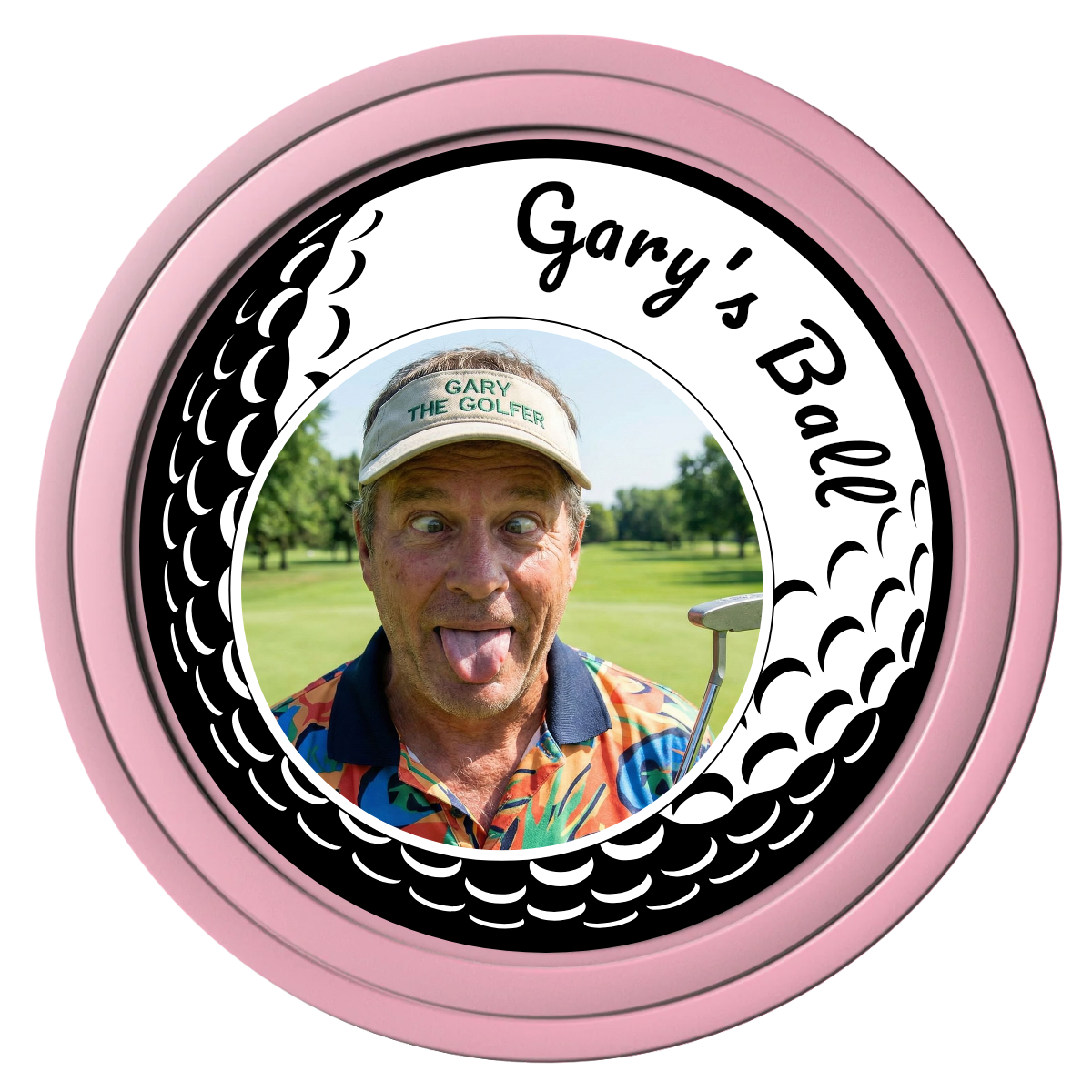 Golf Silhouette Composite Poker Chips - Pink / Solid - Front