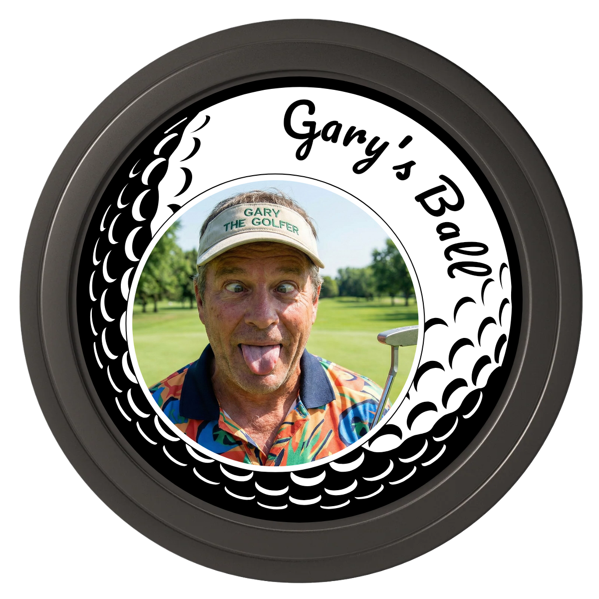 Golf Silhouette Composite Poker Chips - Black / Solid - Front