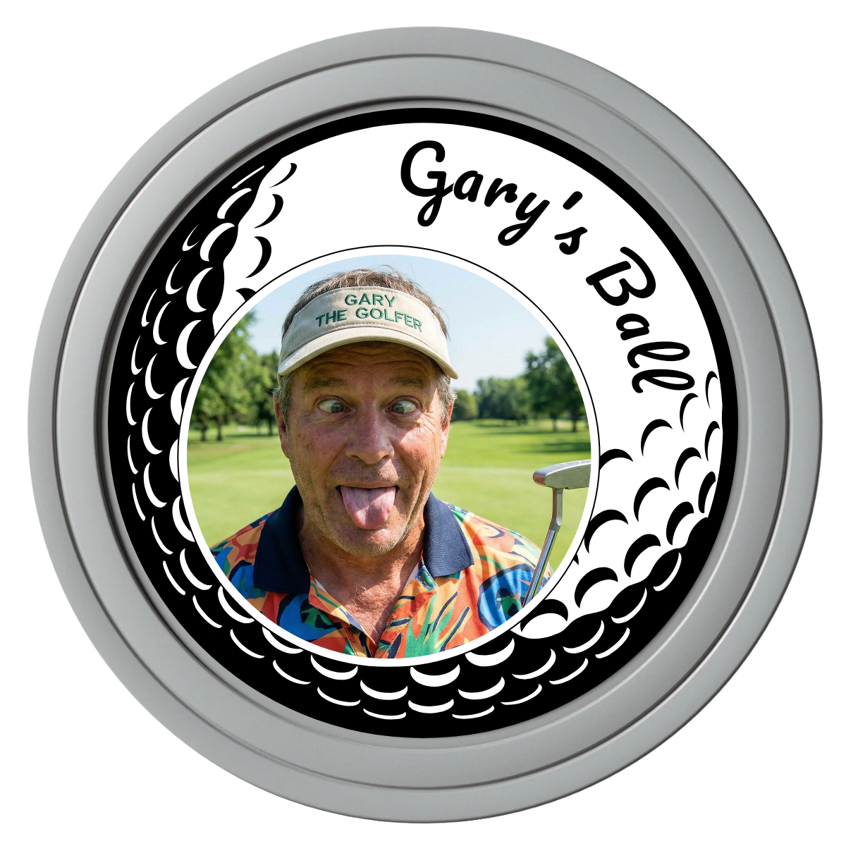 Golf Silhouette Composite Poker Chips - Gray / Solid - Front