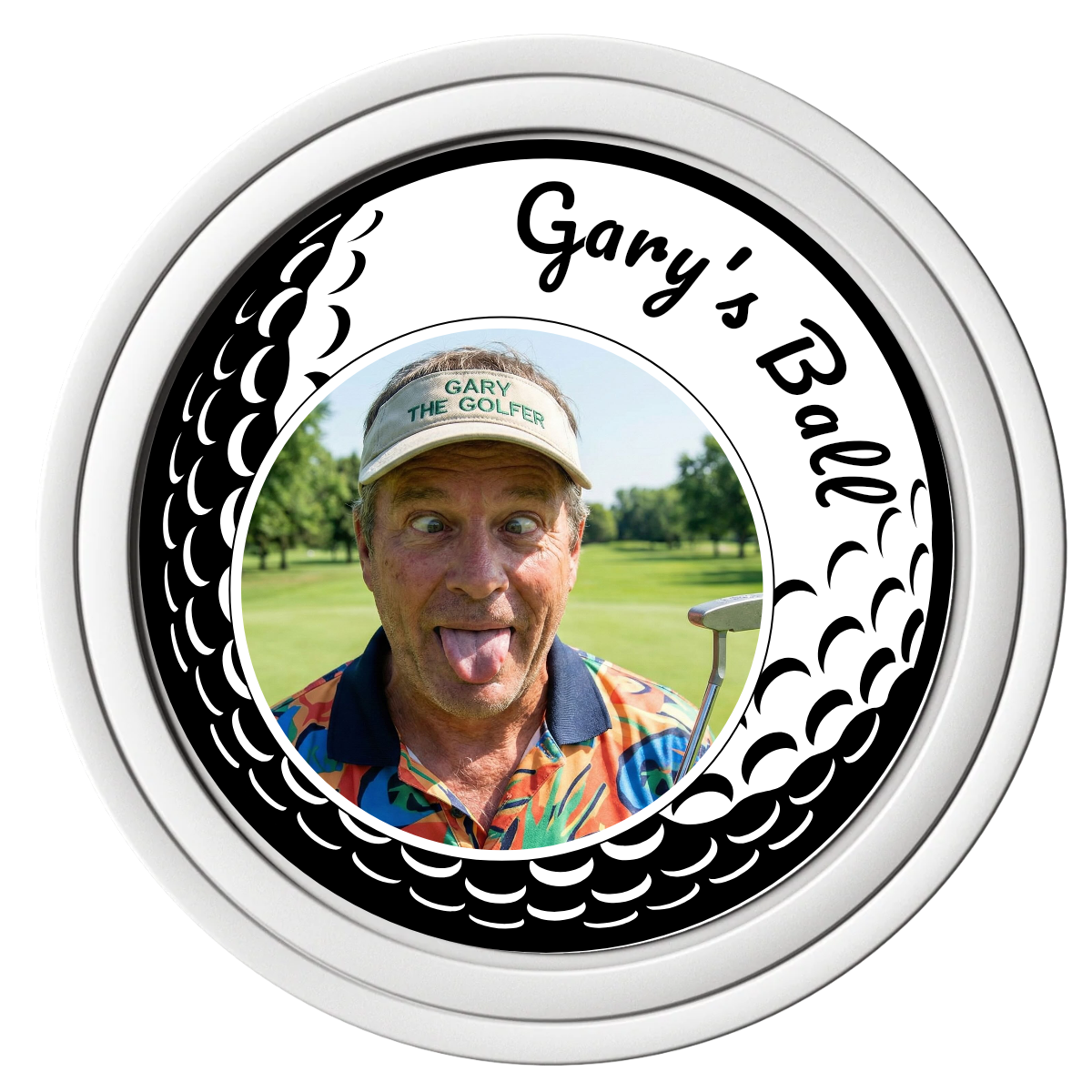 Golf Silhouette Composite Poker Chips - White / Solid - Front