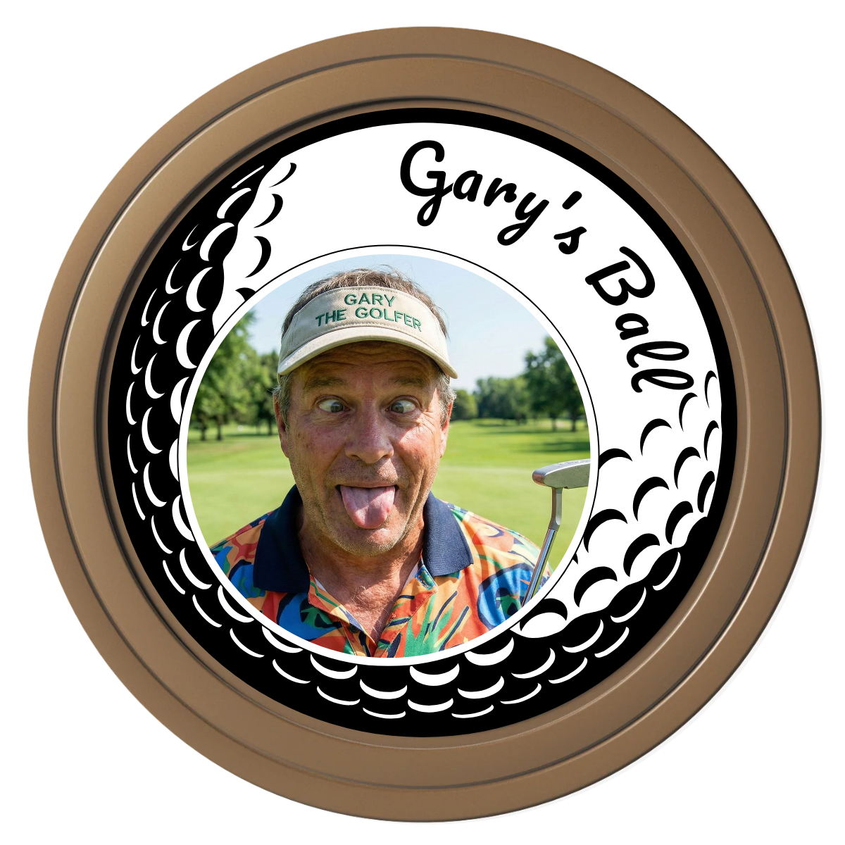 Golf Silhouette Composite Poker Chips - Brown / Solid - Front