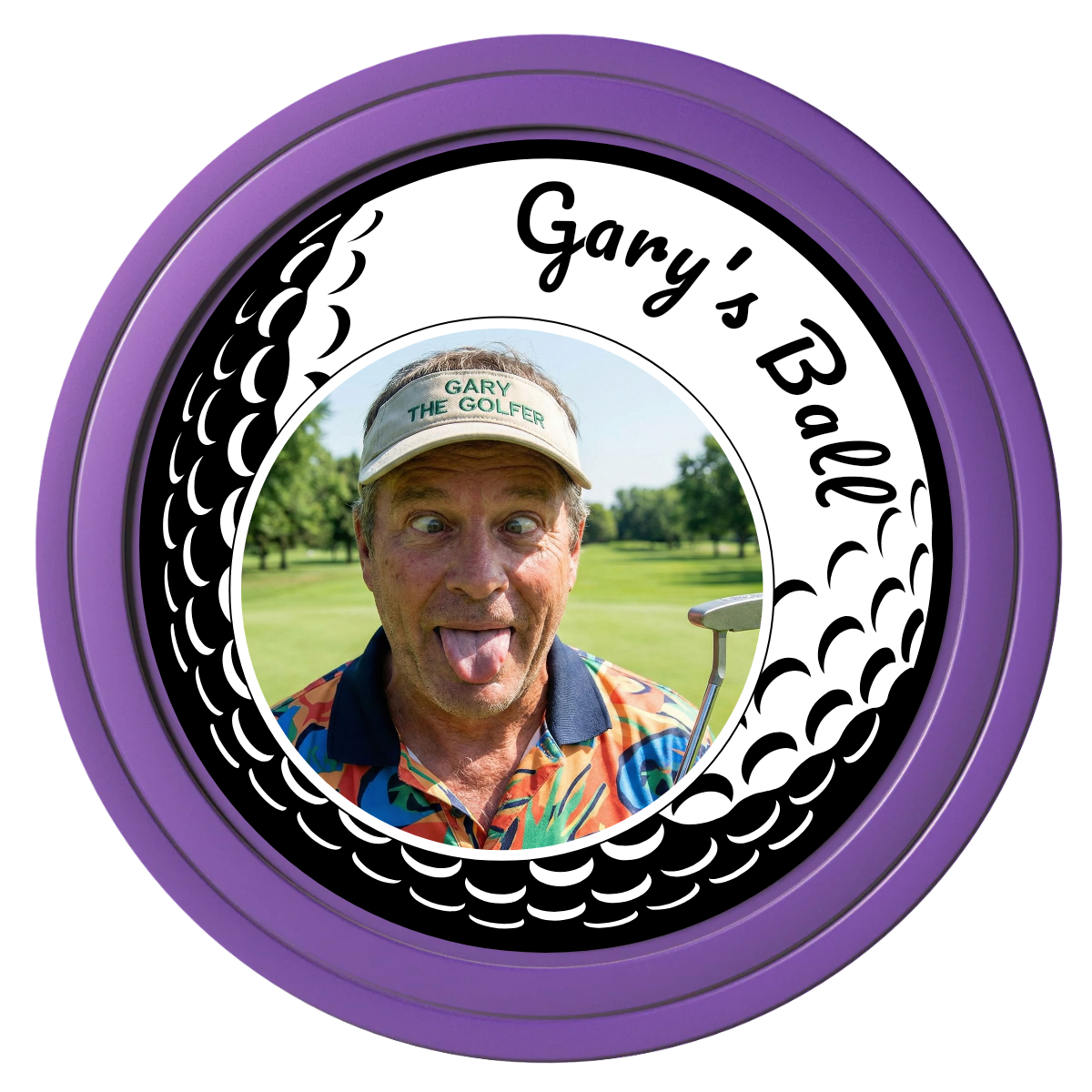 Golf Silhouette Composite Poker Chips - Purple / Solid - Front