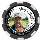 Golf Silhouette Composite Poker Chips - Black / 8 Spot - Front