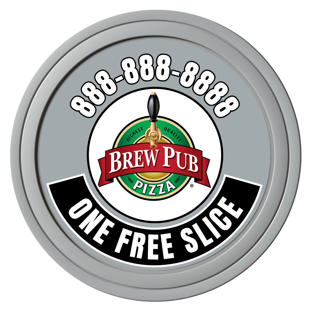 Double Pint with Logo Composite Poker Chips - Gray / Solid - Front