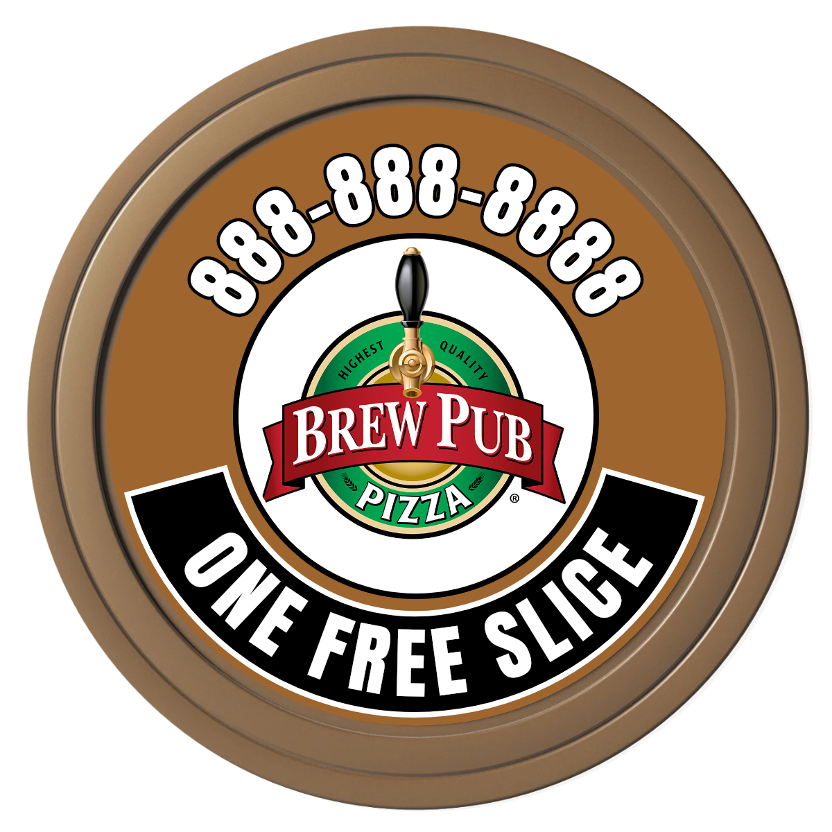 Double Pint with Logo Composite Poker Chips - Brown / Solid - Front