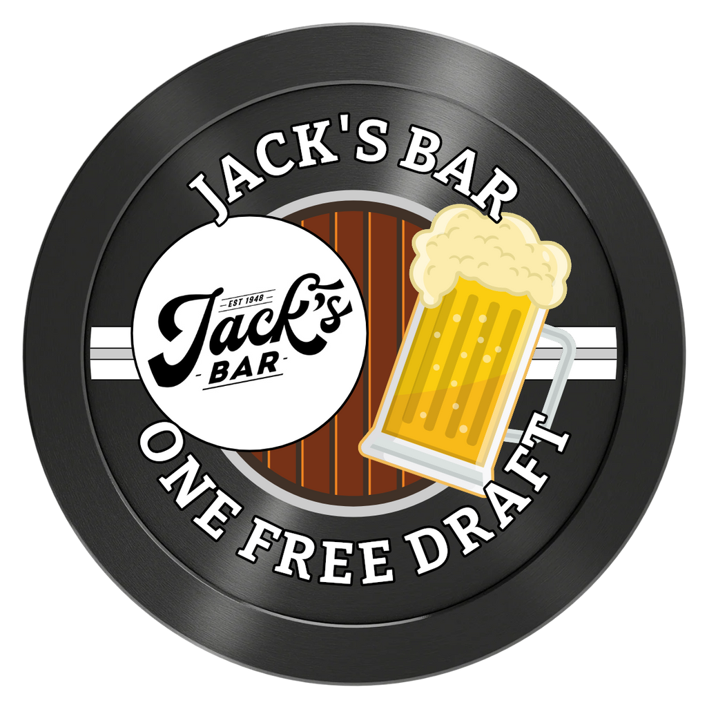 Jack's Bar Aluminum Poker Chips - Black - Front